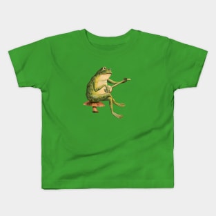 Cottagecore, Goblincore, and Fairycore Frogs, Toads, and Mushrooms Kids T-Shirt